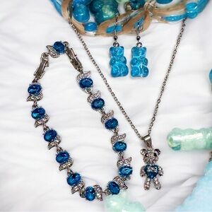 Elegant Blue Gemstone Jewelry Set
